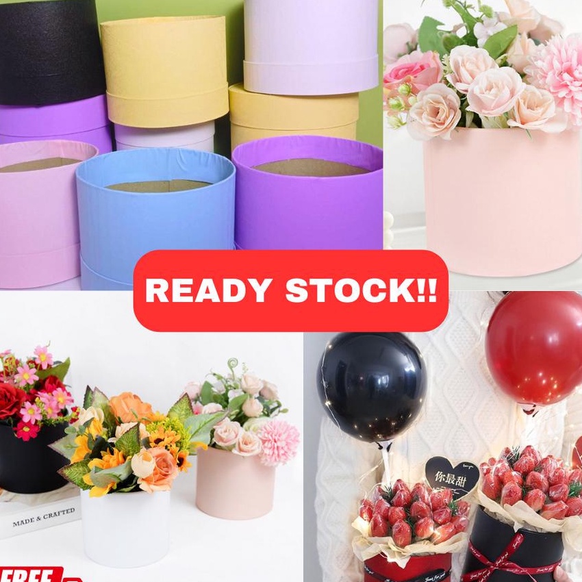 

KF7 Bloom Box Flower Bulat Round Kotak Bunga Kotak Kado D15 T12