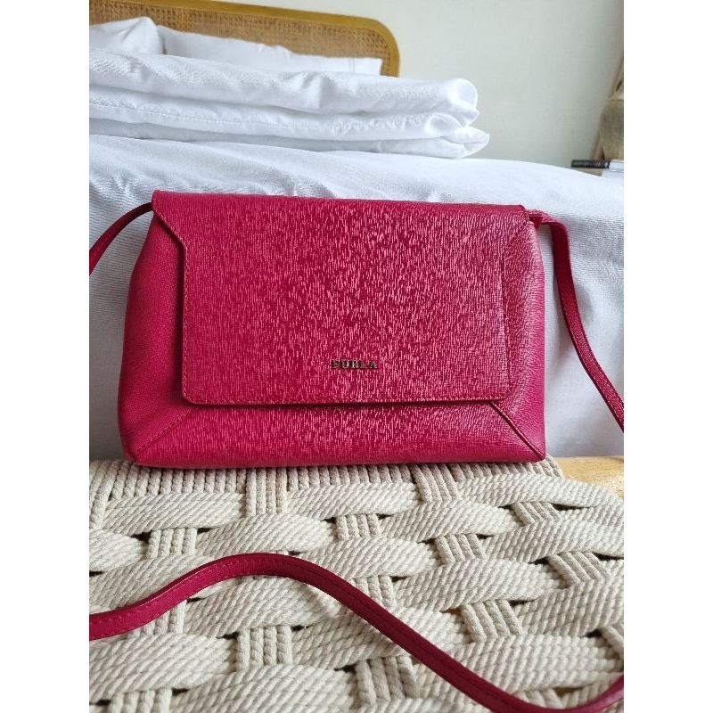 Tas Furla Bag Sling Crossbody Pink Fuschia