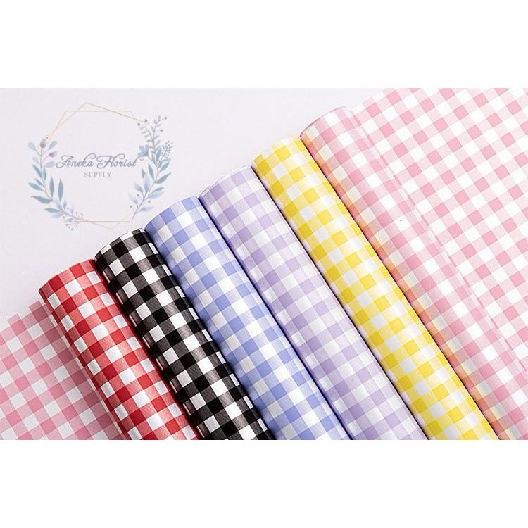 

ANEKAFLORIST - (5 LEMBAR) KERTAS BUNGA KOTAK" CELLOPHANE GINGHAM SQUARE BICOLOR / WRAPPING PAPER WATERPROOF KOTAK" - KERTAS MOTIF KOTAK KOTAK CELLOPHANE - AF078