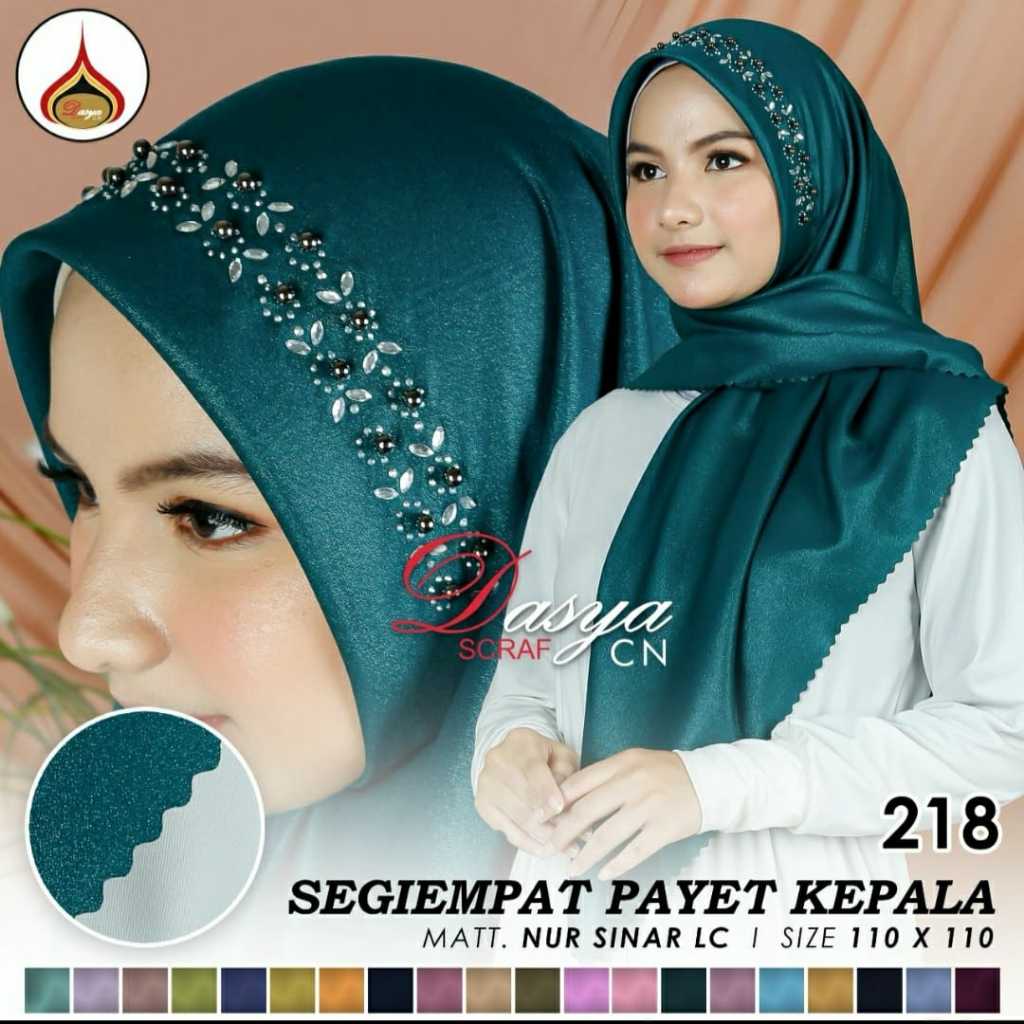 HIJAB PESTA hijab payet kepala NUR SINAR LC Glamour Premium by AZZARA