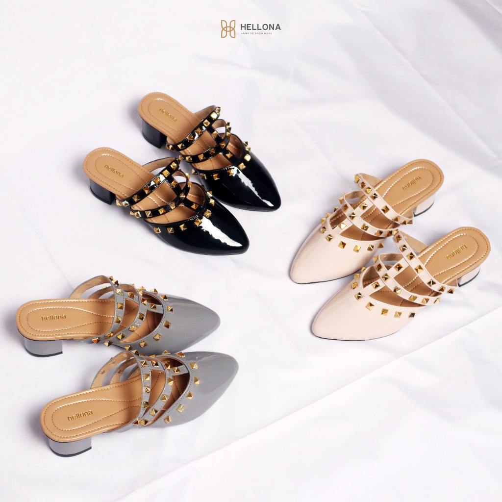 HELLONA QUEEN Sepatu Heels Wanita Cantik Sol Anti Slip Hak 5cm