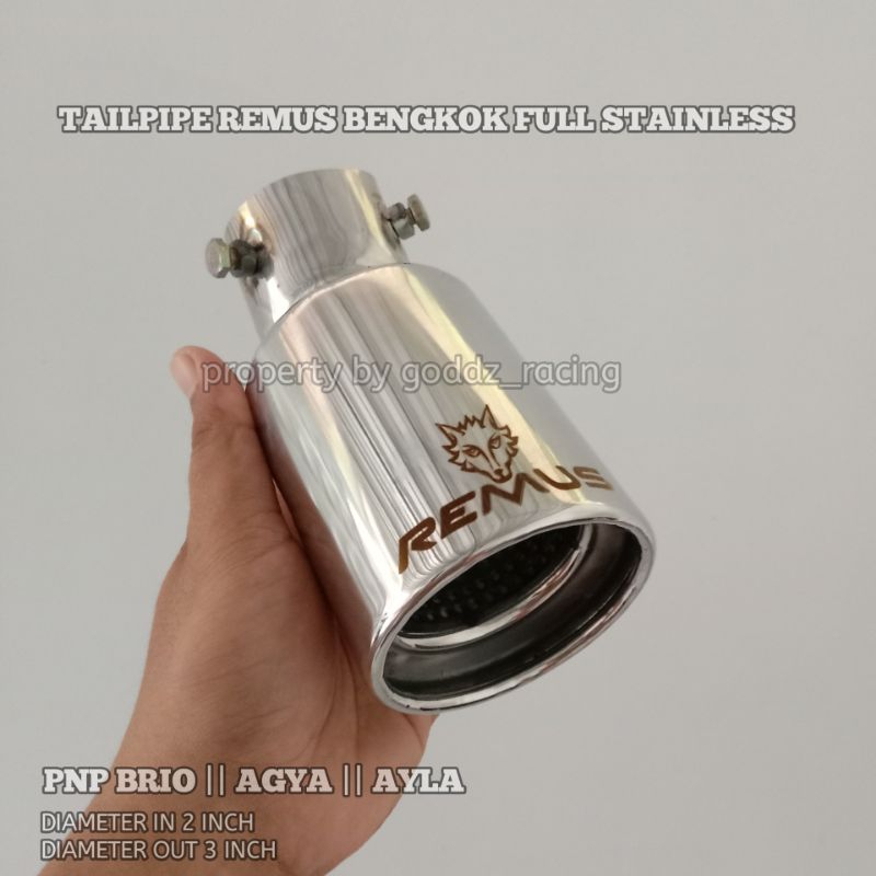 Ujung Knalpot Mobil Variasi Remus Brio Ayla Agya Full Stainless