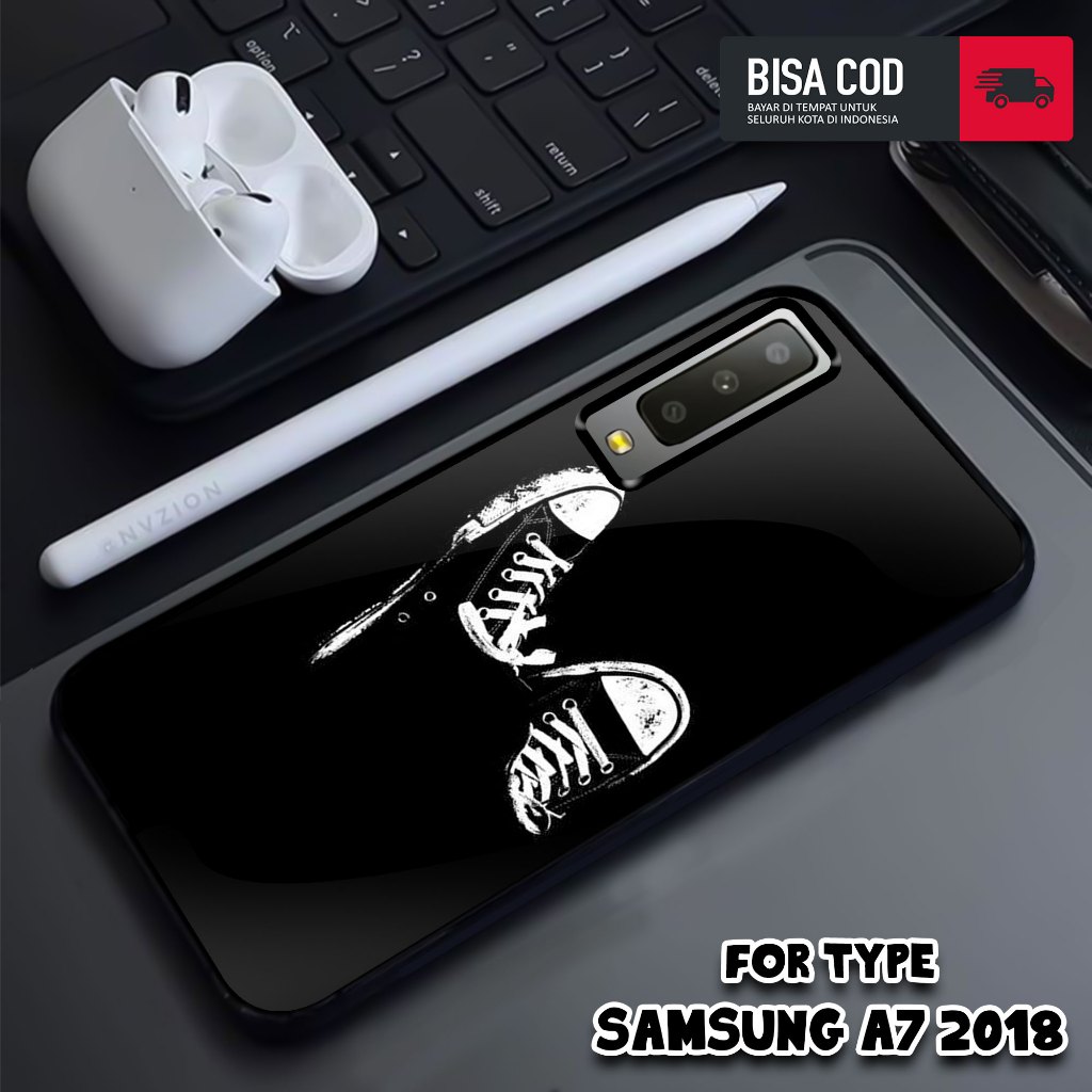 Case SAMSUNG A7 2018 - Casing SAMSUNG A7 2018 - MOTIF SPOKAT - Hardcase Premium Glossy - Casing - Si