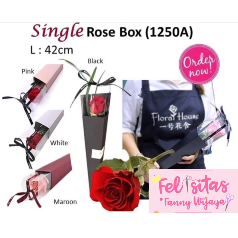 

Single rose box - plastik bunga satuan - kertas bunga - barang florist - box bunga satuan (1250A)-atb