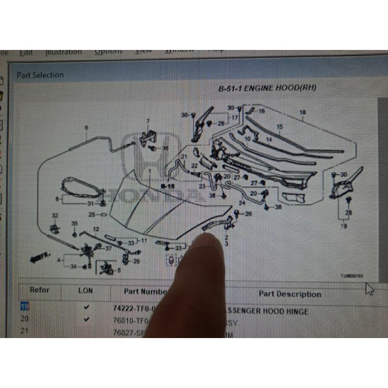 engsel kap mesin honda jazz ge8 2008 2009 2010 2011 2012 2013 ori