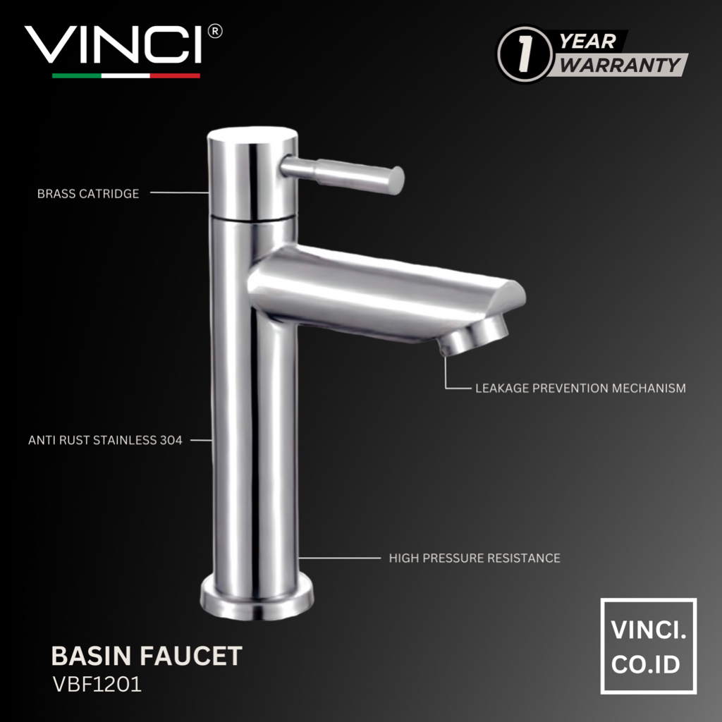 VINCI Keran Air Wastafel Kran Cuci Tangan Washtafel Basin Faucet Bambu Stainless