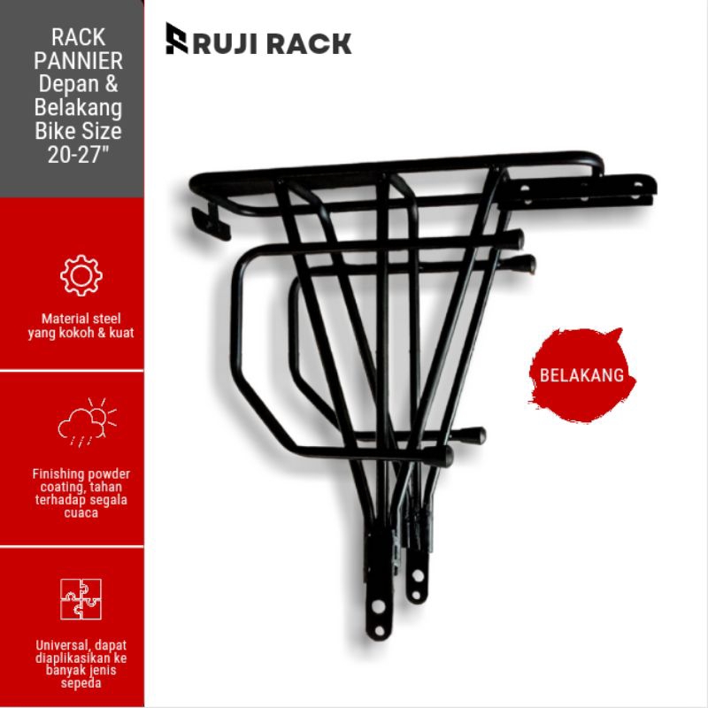Rak Pannier Sepeda / Front Rack Pannier Bagasi Touring Boncengan Sepeda Universal / Commuter Bike