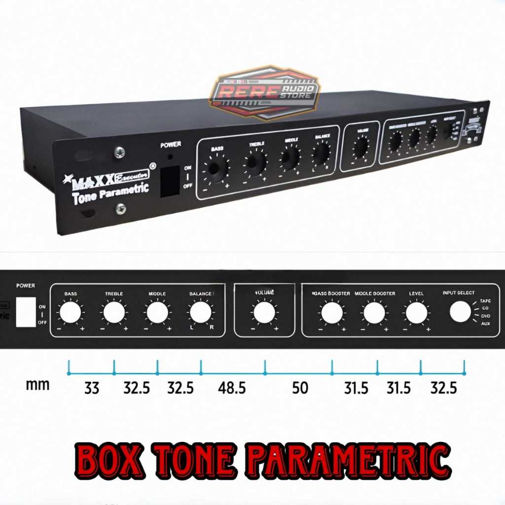 Box parametrik Bok Parametric tone control plat tebal