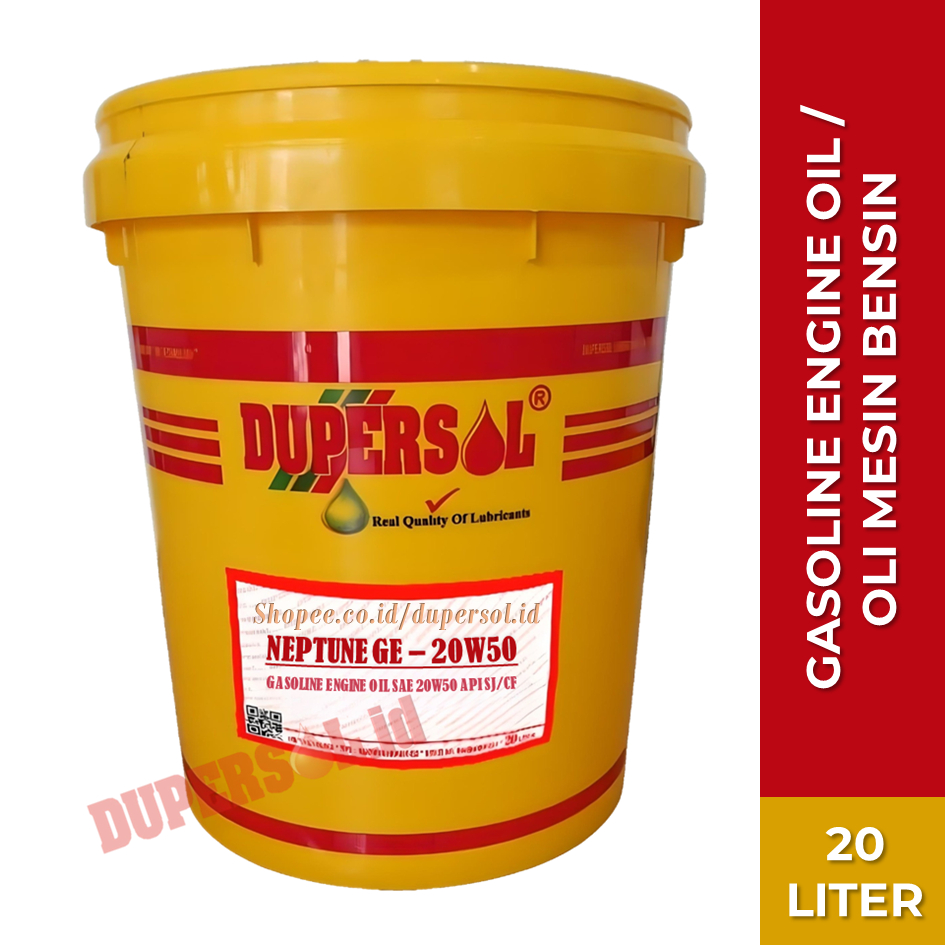 DUPERSOL NEPTUNE GE 20W50 API SJ CF / Gasoline Engine Oil / Oli Mesin Bensin Sae 20w50 ( PAIL 20L )