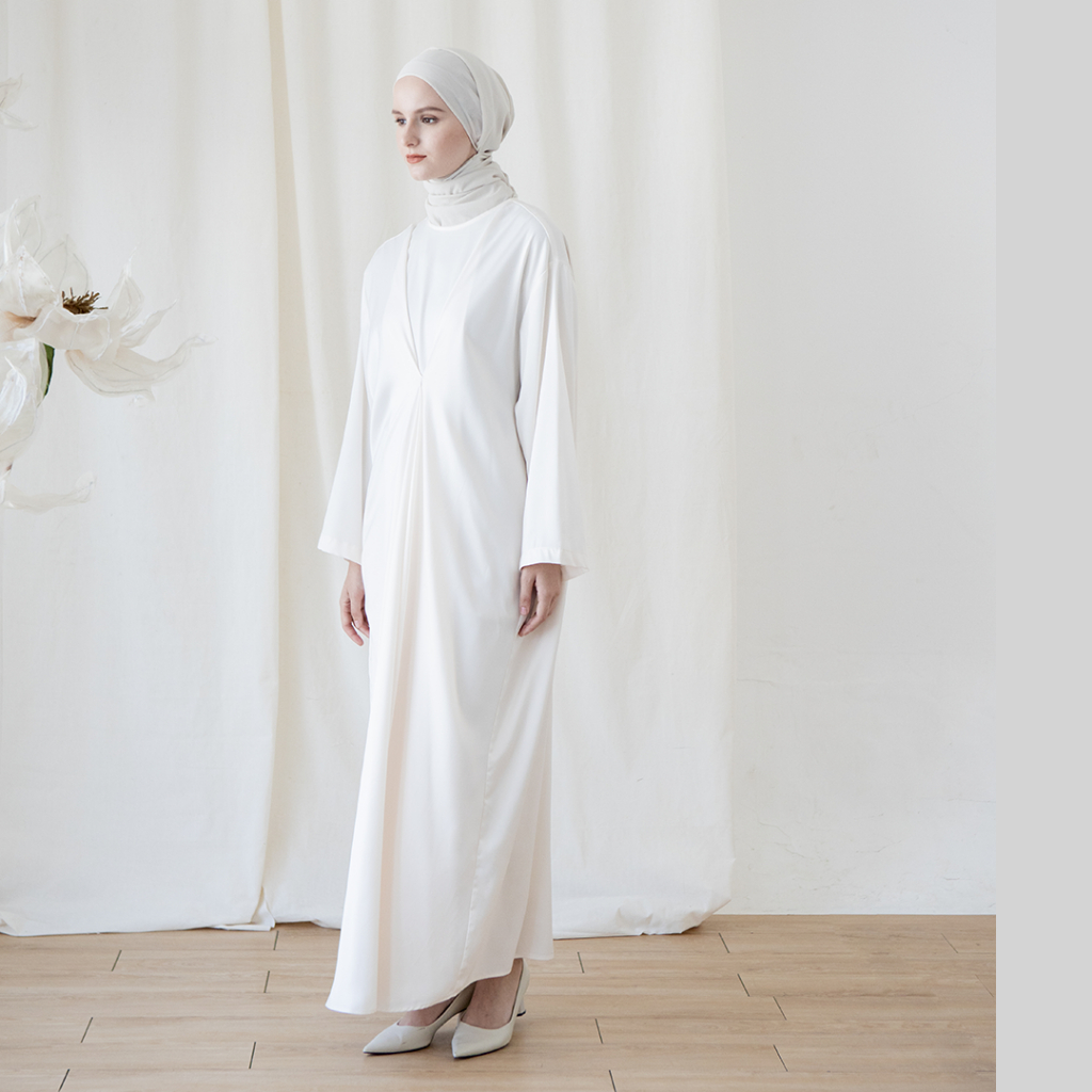 Kana by Aska Label - Kaftan wanita eid collection gamis kaftan lebaran dengan details drape dan kain