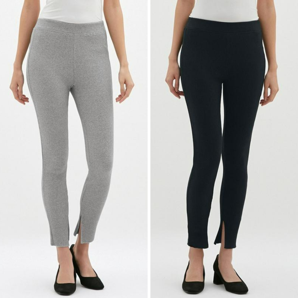 GU CELANA LEGGING KNIT WANITA / RIB SLIT LEGGING PANTS - NEW ORIGINAL BRANDED