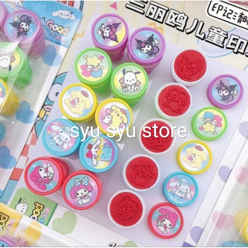 

Stamp isi 10 Kuromi Melody Cinnamoroll Pochacco Pompompurin Twin Stars