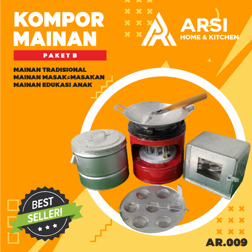(PAKET B) Mainan Masak-Masakan Anak Tradisional Kompor Mainan Masak Masakan Anak