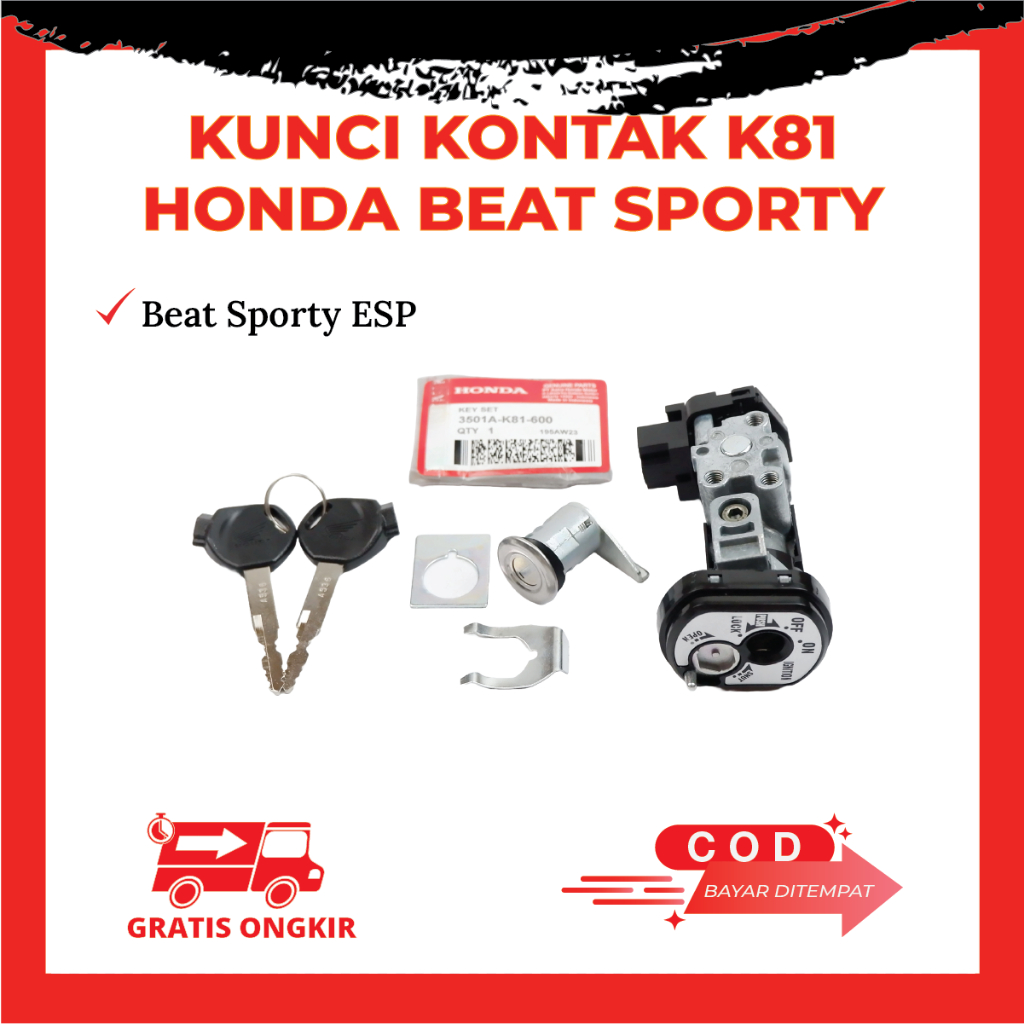 Kunci Kontak Honda Beat Fi Esp Beat Street Beat Pop 2017 2018 2019 Set Jok Belakang K81 Original