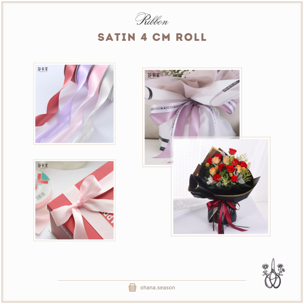 

(1 ROLL/4 CM) Ohana Season Ribbon | Pita Satin 40 Yard