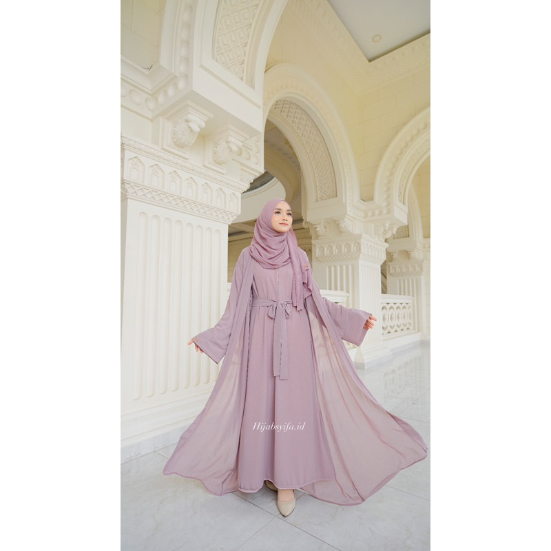 naura abaya Outer set set pashmina