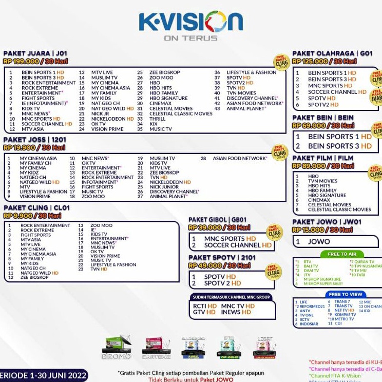 IRt kvision paket kvison gibol G1spotv film olahraga juara