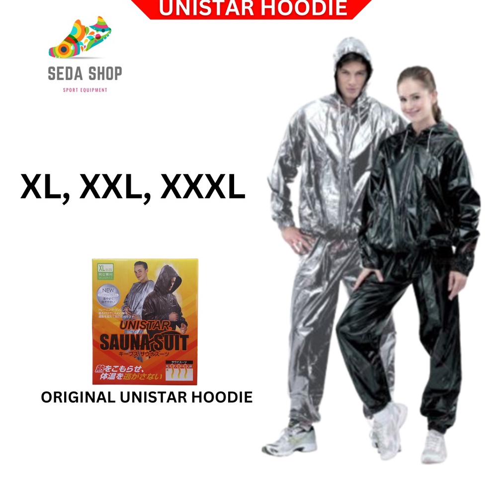 ART L16S Jaket Parasut Olahraga Pria Wanita Hoodie Jumbo  Sauna Suit Unistar Hoodie Lengkap  Baju Sauna Pembakar Lemak