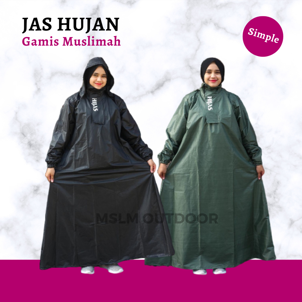 Jas Hujan Wanita Dewasa Ponco Gamis Muslimah Hijab / Jas Hujan Wanita / Jas Hujan Gamis/ Jas Hujan