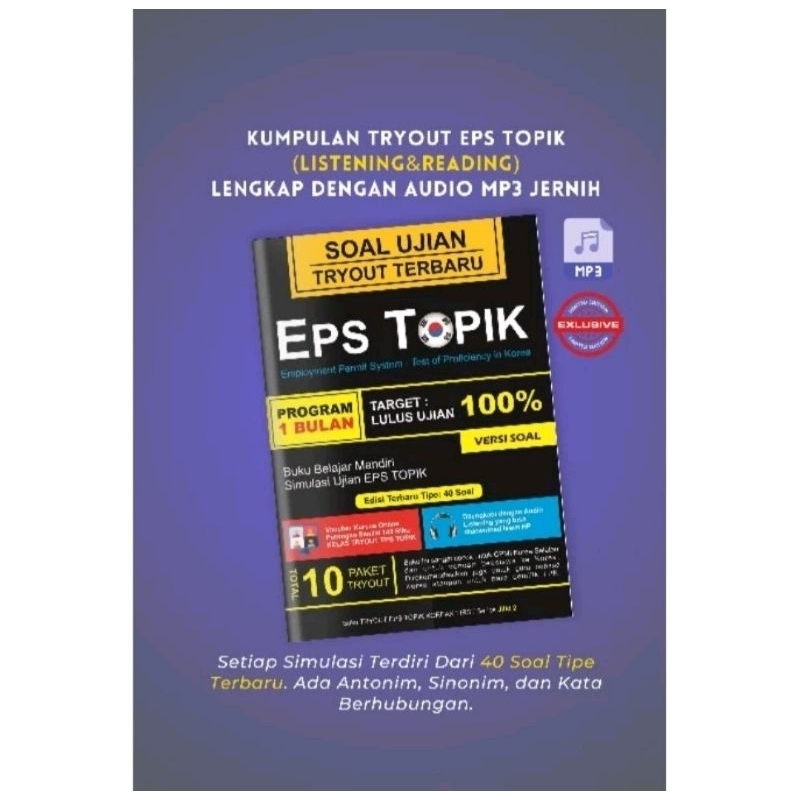 Soal Tryout Bahasa Korea EPS TOPIK terbaru