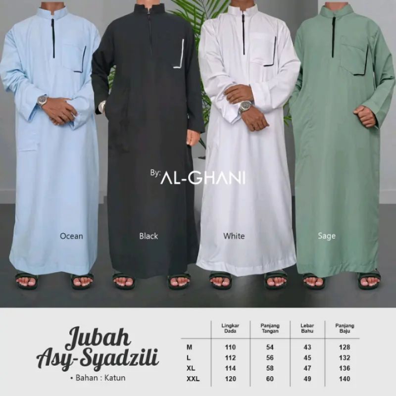 Jubah Pria Jubah Sholat Baju Muslim Polos Lengan Panjang Baju Koko