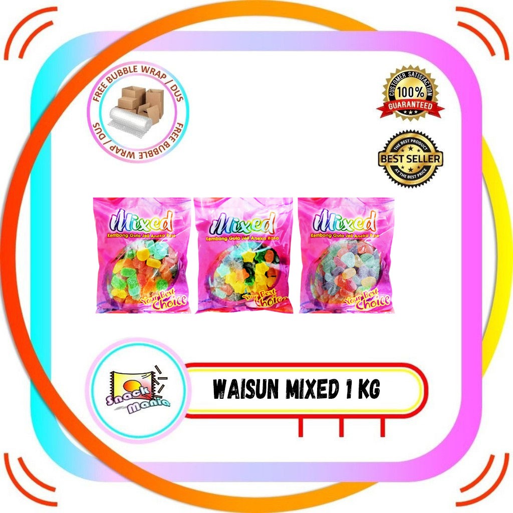 

Waisun Mixed Pastilles Jelly Candy Aneka Bentuk 1 kg Permen Jeli Lunak