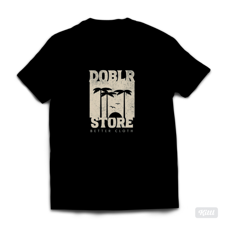 Kaos cotton combed 30s beach&surf 1 black local brand original