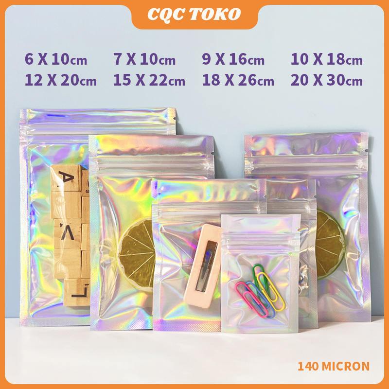 Plastik Klip Hologram Flat Plastik Ziplock Souvenir Ziplock Hologram Foil Plastik Klip Aksesoris