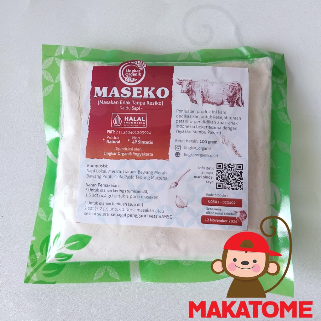 

Lingkar Organik Maseko Kaldu Sapi refill 100gr 100 gr kemasan plastik penyedap rasa organic