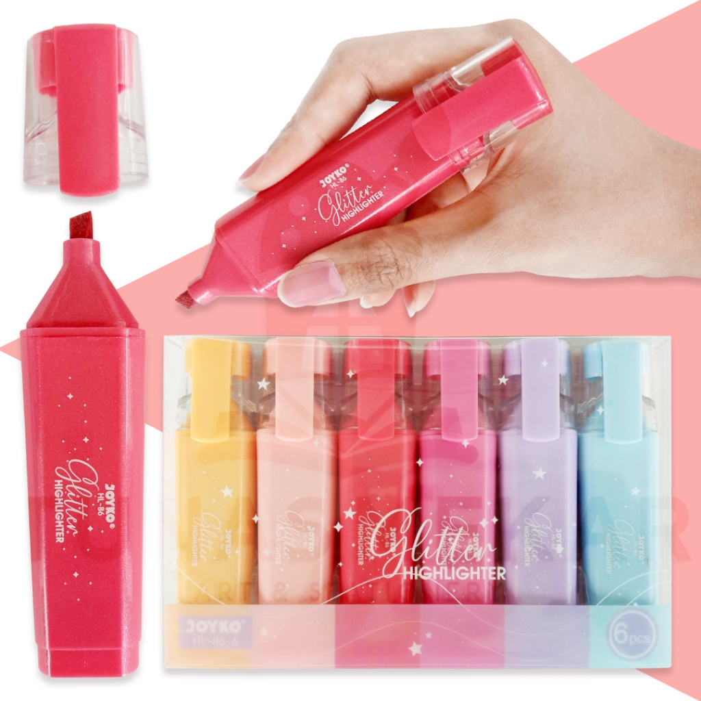 

Penanda Berwarna Highlighter Joyko HL-86 6 Warna Glitter