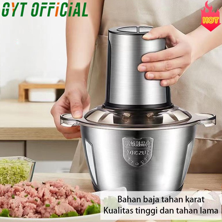 GYT Blender Kapsul 2 Liter Stainless steel penggiling daging mixer listrik pengolah makanan cincang 
