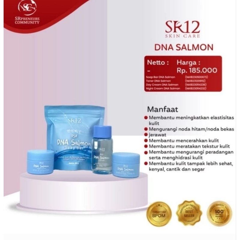 DNA Salmon SR12 Skincare Wajah Mencerahkan dan Melembabkan
