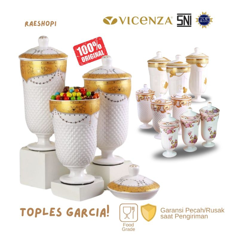 Vicenza Toples Permen Keramik Gracia 3 pcs motif Padi/Lily/Camelia/Magnolia/Ayana/Mawar/Melati/Etern