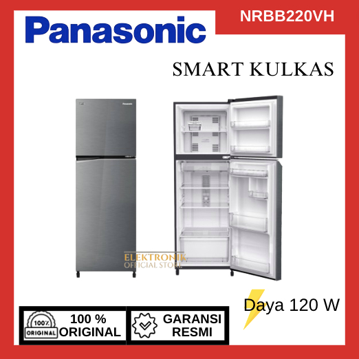 PANASONIC LEMARI ES NRBB220VH 2 Pintu Inverter 224 Liter/NRBB-220VH/NRBB 220VH/PANASONIC NRB220VH/LE