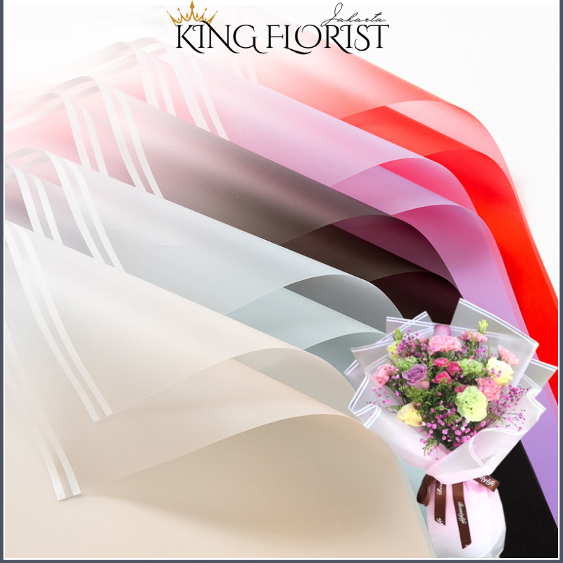 

20 LEMBAR Kertas buket cellophane gradient Flower Wrapping Paper Florist Gradient Color List Cellophane 6044