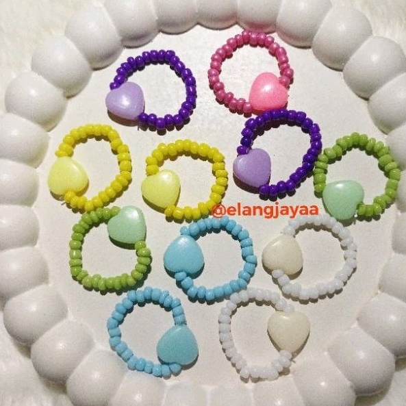 Ring Beads Love Series Dopp/ Cincin Manik / Idol Kpop