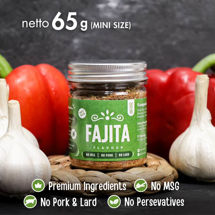 

[MINI SIZE] Fajita Dry Rub SpiceLab | Bumbu Marinasi Kering Serbaguna | Bumbu Rendah Kalori Tidak Pedas, No MSG, No Pork, No Lard | Healthy Dry Rub