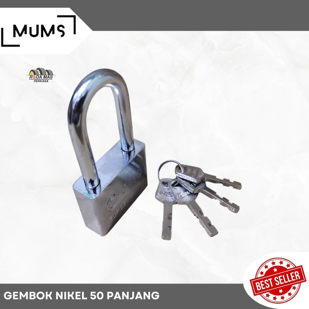 Gembok 50MM Panjang Kunci Pintu Pagar 50 MM Gembok Leher Panjang RMP