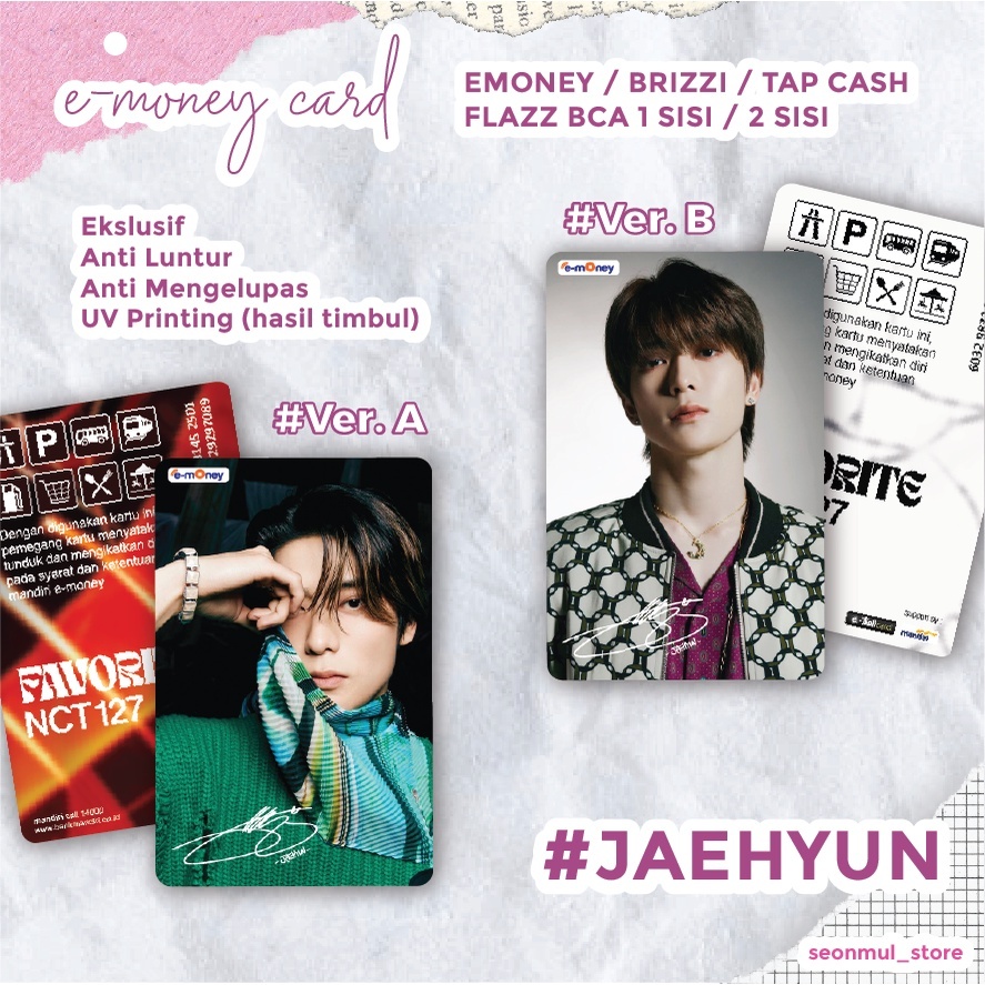 READY STOCK EMONEY JAEHYUN NCT127 FAVORITE / NCT 127 FAVORITE CATHARIS VER / FLAZZ / TAPCASH / BRIZZ