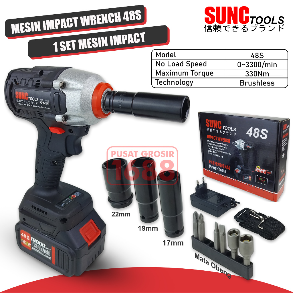 Mesin Impact Wrench 48S Impact Baterai，baterai，batre impact sunc，cordless impact wrench，impac sunc，i