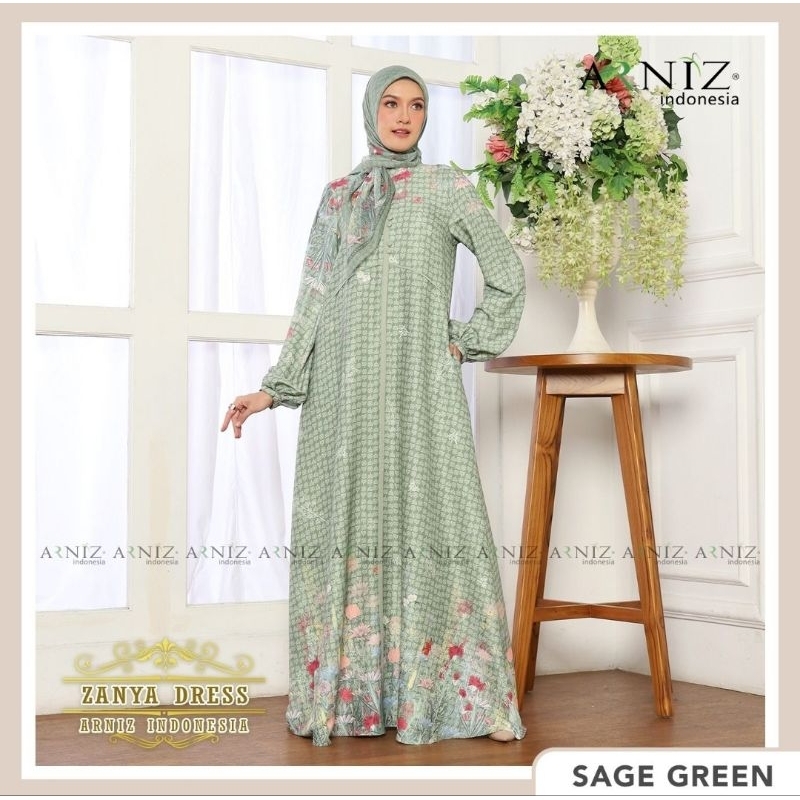 ZANYA SET (Dress & jilbab segi4) by ARNIZ COLLECTION_ORIGINAL_READY SIAP KIRIM