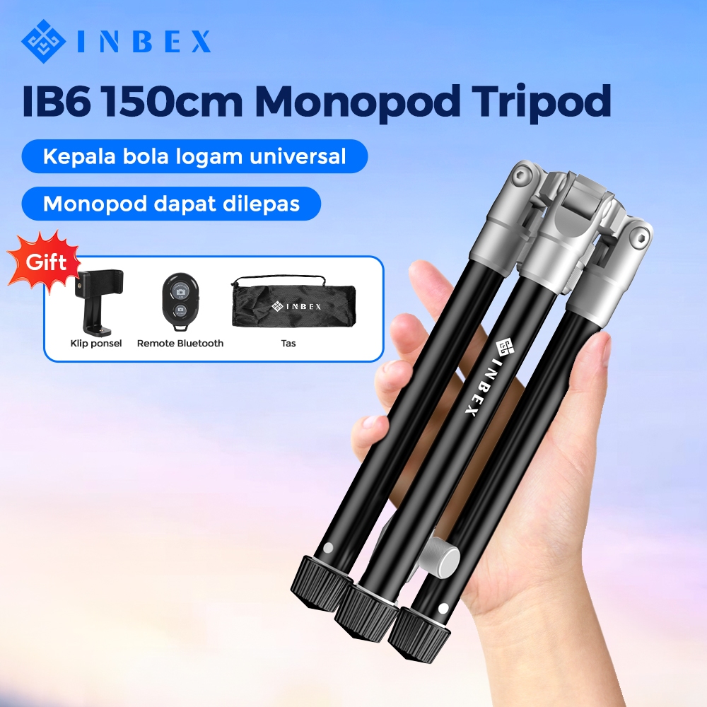 INBEX IB6 Tripod Camera Profesional Portable for Kamera DSLR Mirrorless Tripod Removable