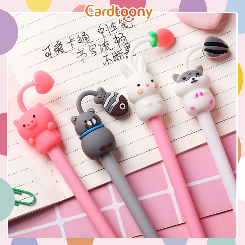 

Pulpen gel hamster kelinci kucing pig pink pastel gel pen rabbit ballpoint bolpoin bolpen lucu imut pena