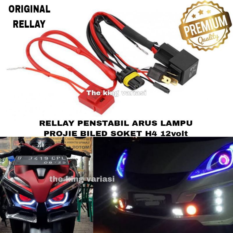 RELLAY LAMPU PROJECKTOR BILED SOKET H4 12VOLT MOTOR DAN MOBIL/RELLAY LAMPU LED BILED / RELLAY LAMPU 