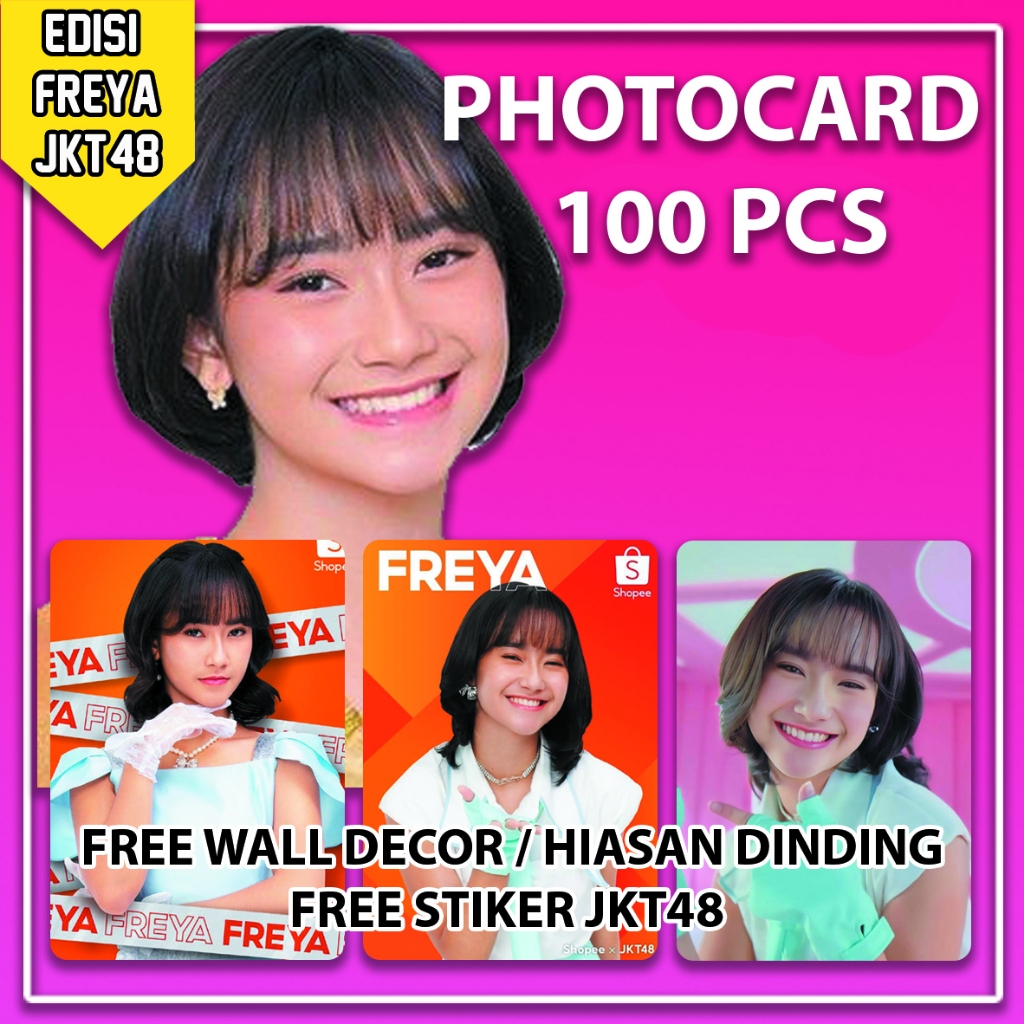 Photocard JKT48 100 PCS EDISI FREYA JAYAWARDHANA BONUS INNER SLAVEE  ( COD) UNOFFICIAL