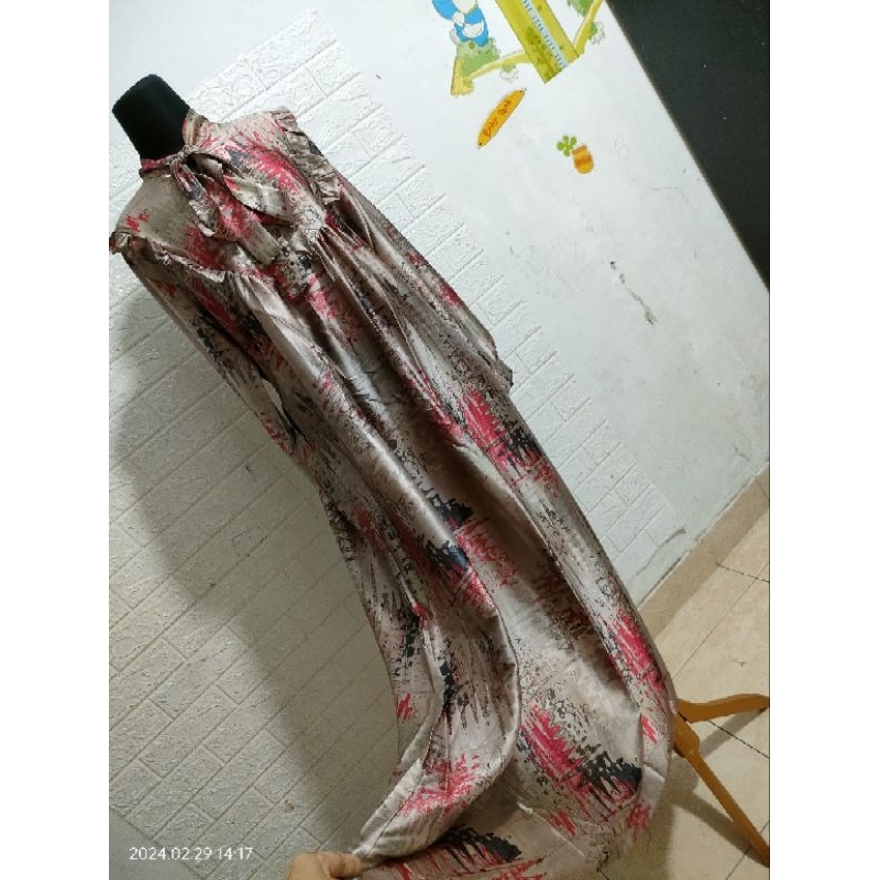 gamis elegan mewah sutra cantik