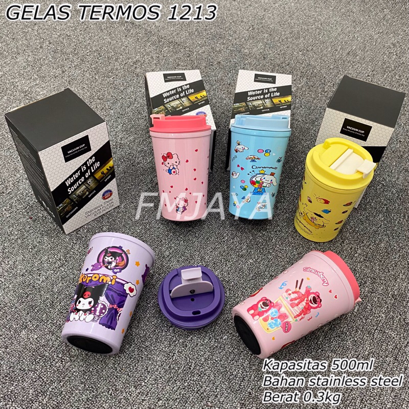 GELAS TERMOS 1213 || GELAS TERMOS KARAKTER 500ML || MUG TERMOS COFFEE || TUMBLR MOTIF
