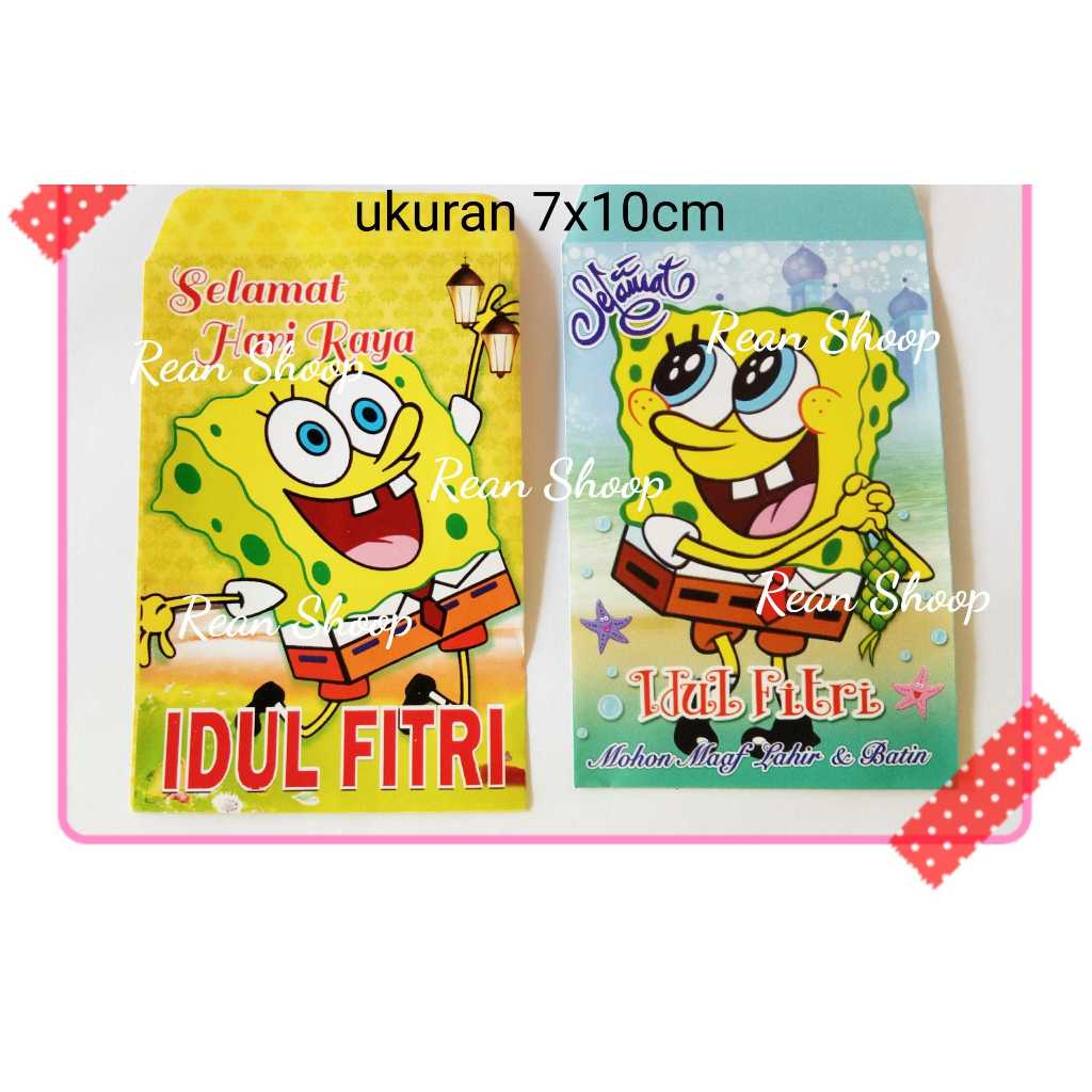 

amplop angpao lebaran idul fitri ukuran kecil karakter spongebob sponge bob spongbob