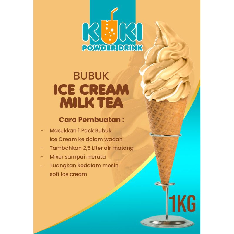 

Bubuk Ice Cream Premium Rasa Milk Tea 1kg