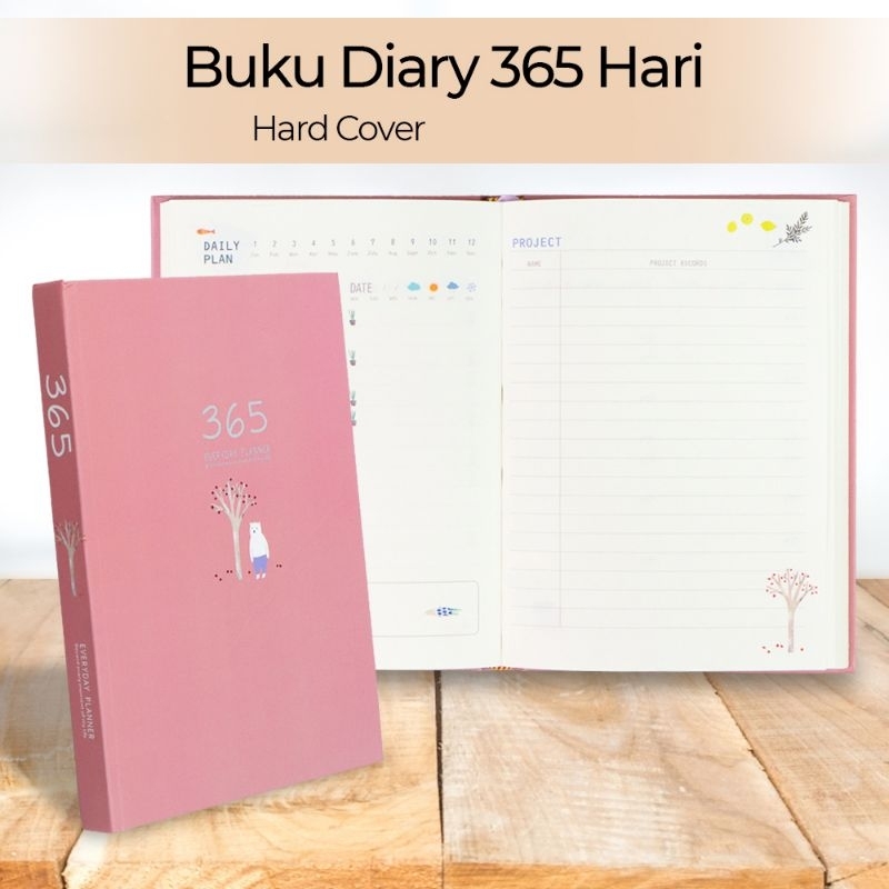 

DingDongTu Buku Diary 365 Hari Daily Journal Hard Cover 128 Pages Halaman Agenda Pink Daily Planner Agenda